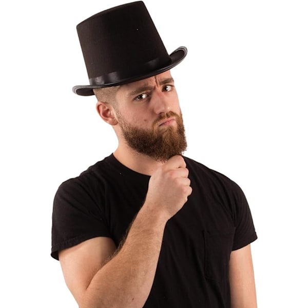 Svart Topphatt - Viktoriansk Hatt for Menn - Filt Tuxedo Kostymehatt Black
