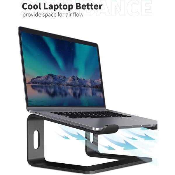 Laptop Stativ, Ergonomisk Laptop Elevationsstativ til Skrivebord Black