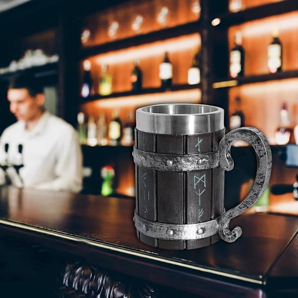 Nordisk Viking Rune Øl Krus, Harpiks Øl Stein Tankard Kop C