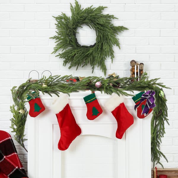 Kunstige Norfolk Pine Girlander, Ægte Touch Vinter Pine Girlander til Jul 2.7m