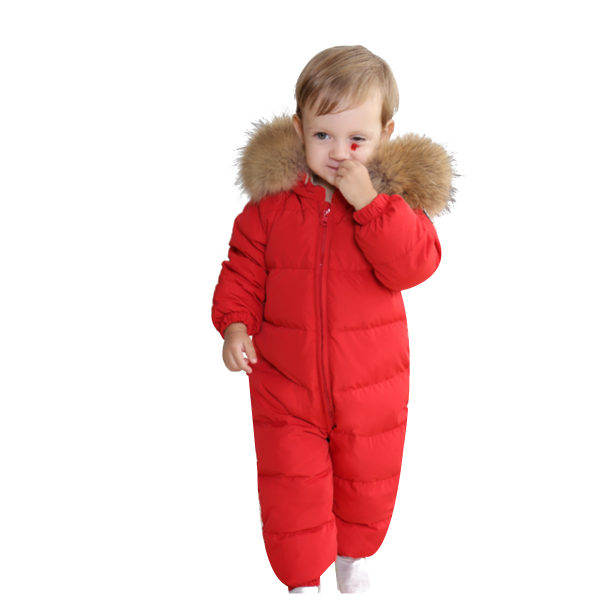 Toddler Baby Flickor Pojkar Kappa Vinter Dun Jumpsuits red 90cm