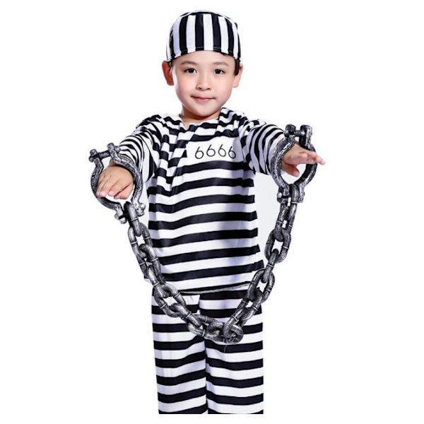 Halloween-dräkt för fånge med handbojor Boy XL