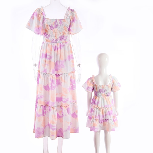 Matchande klänningar för mamma och jag Purple Mom-L