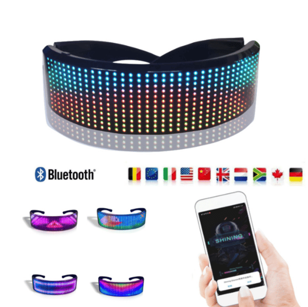 LED-glasögon, Bluetooth Light up-glasögon för vuxna