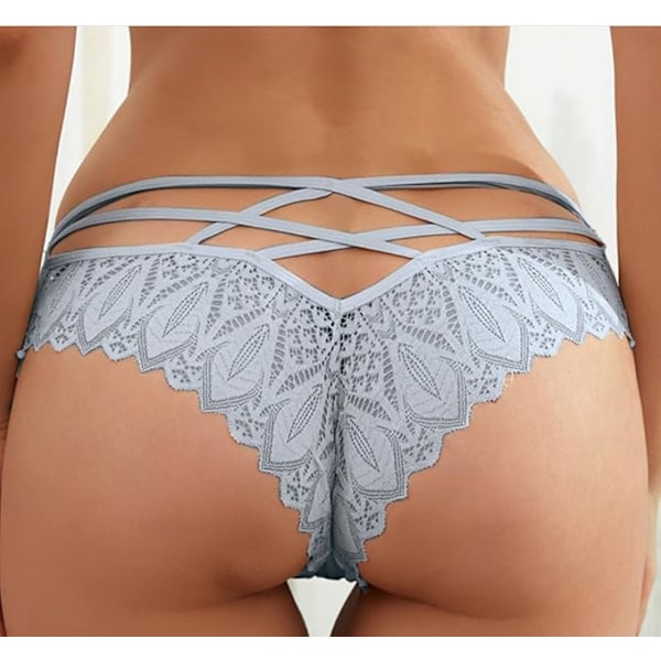 Sexiga stringtrosor för kvinnor, spetstrosor, underkläder med låg midja, 3-pack Set 2 M