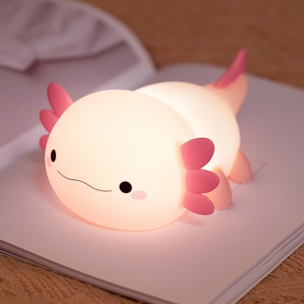 Axolotl Night Light for Kids Bedroom, Animal Silicone Nursery Night Lamp