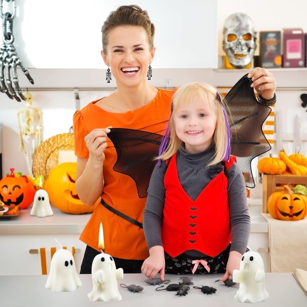 4 Store Halloween Spøgelseslys Spøgelsesduftende Lys