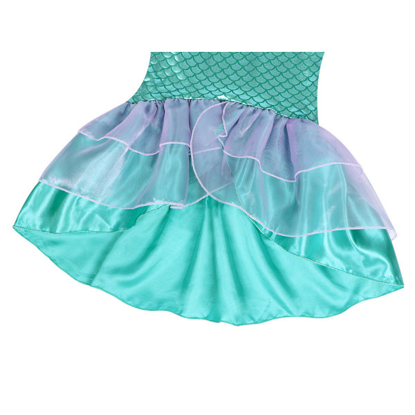 Havfruekostyme for jenter, barn, prinsesse, finkjole, kostyme, fest, cosplay-antrekk 110cm