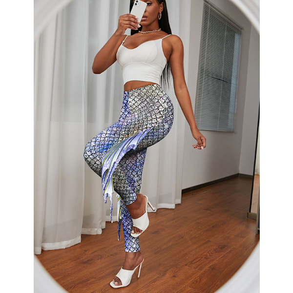 Sjöjungfru Leggings för Kvinnor Fiskfjäll Leggings Style 6 M