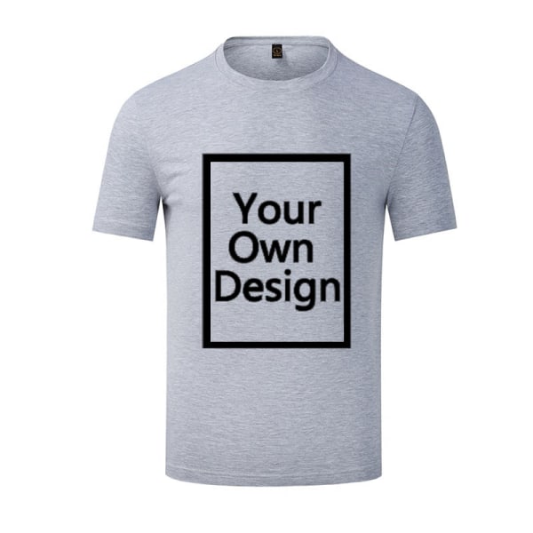 Anpassade T-shirts för män/kvinnor Designa din egen skjorta GRAY L