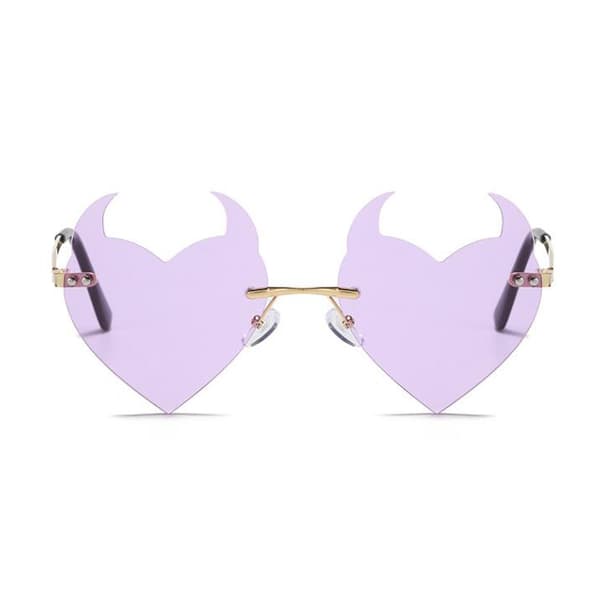 Devil Solglasögon utan bågar för kvinnor Solglasögon purple