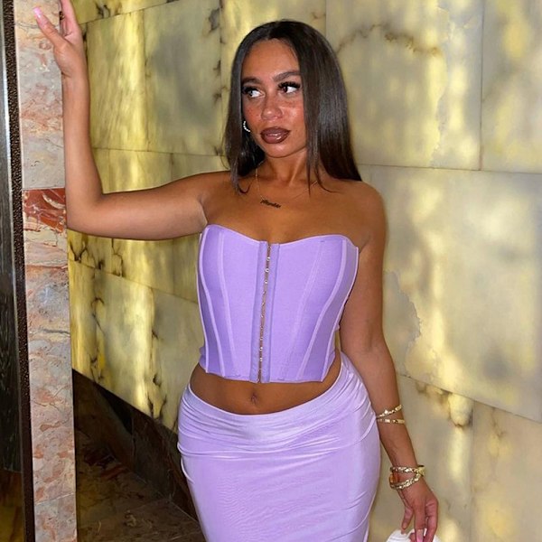 Naisten Mesh-Bustier Rintaliivi, Olkaimettomat, Avattava Selkä, Crop Top Purple S