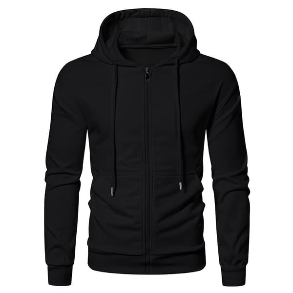 Fleecehettegenser med full glidelås for menn Black 2XL