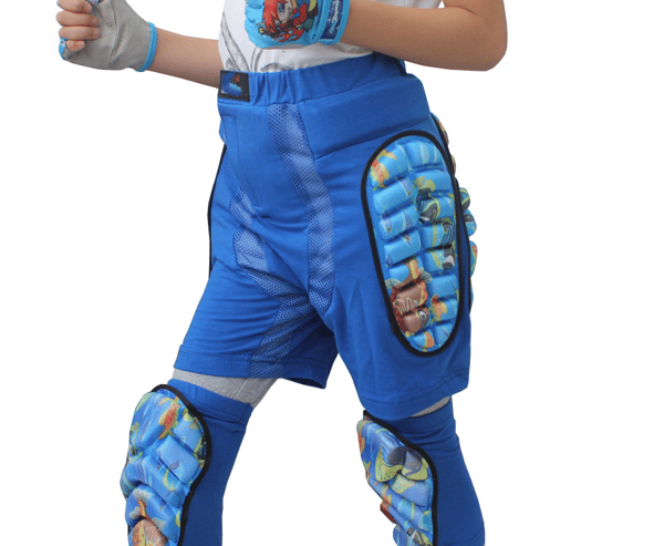 3D Vadderat skydd Höft Korta Byxor Skyddsutrustning blue waist 50cm