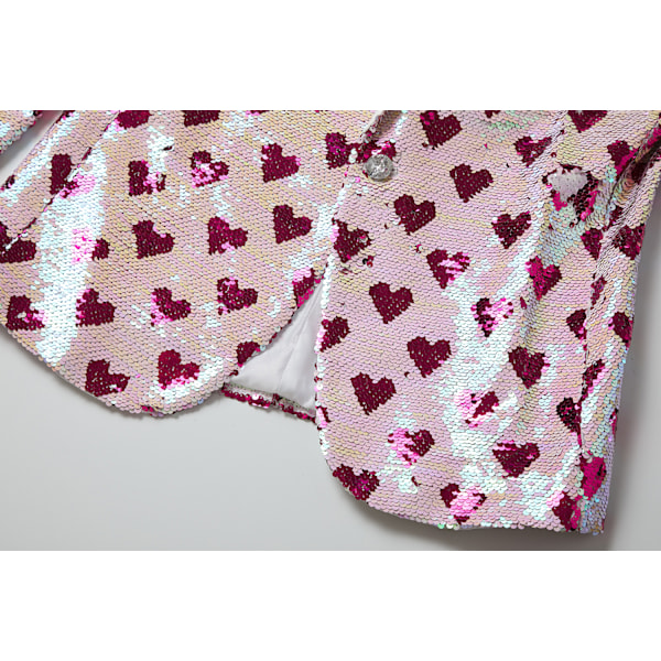 Mænd Stilfuld Hjerteprint Sequin Smokingjakke XL