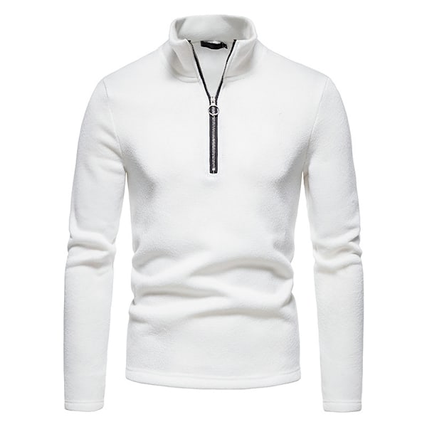Herrar Zip-tröja Slim Crew White 2XL