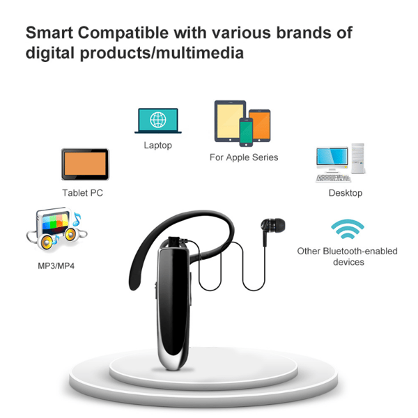 Bluetooth Earpiece V5.0 trådlöst handsfree-headset black
