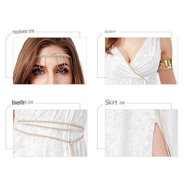 Långa klänningar med V-ringad brudklänning för kvinnor XS
