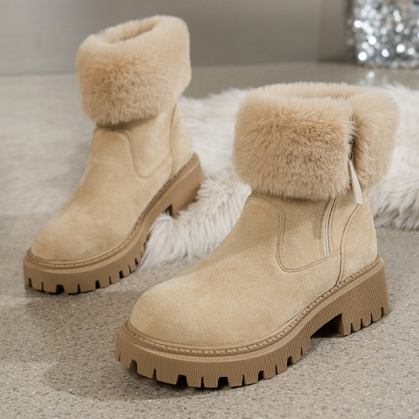 Vinter Non Slip Tjocka Plåster Snö Damskor Beige 39