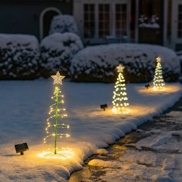 Jul LED-lampor utomhus, mini julgran LED-lampor 2pcs