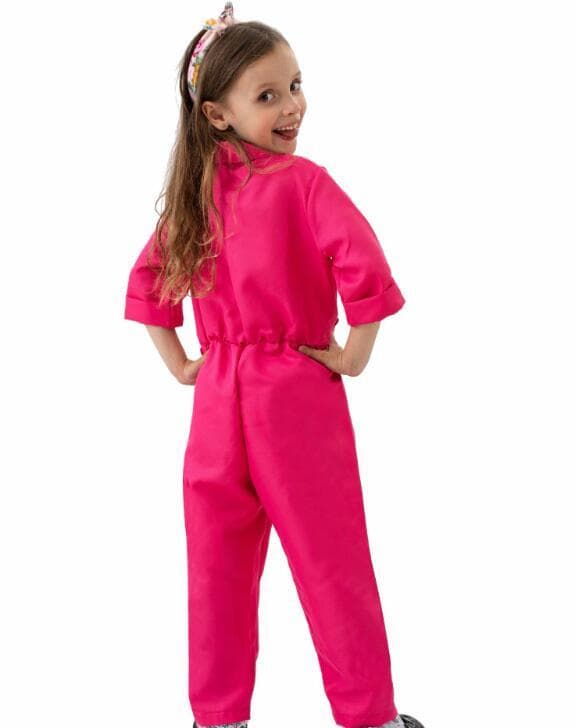 Rosa Jumpsuit med tilhørende hodeplagg for jenter XL