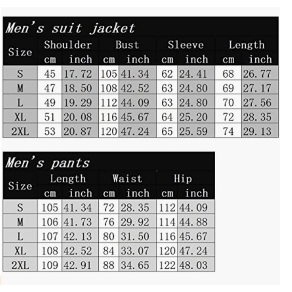 Män 2-delad set blixtlåsjacka Elastiska byxor M
