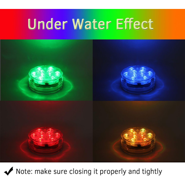 Nedsänkbara LED-lampor, LED-färgförändrande poollampor med fjärrkontroll 2PCS
