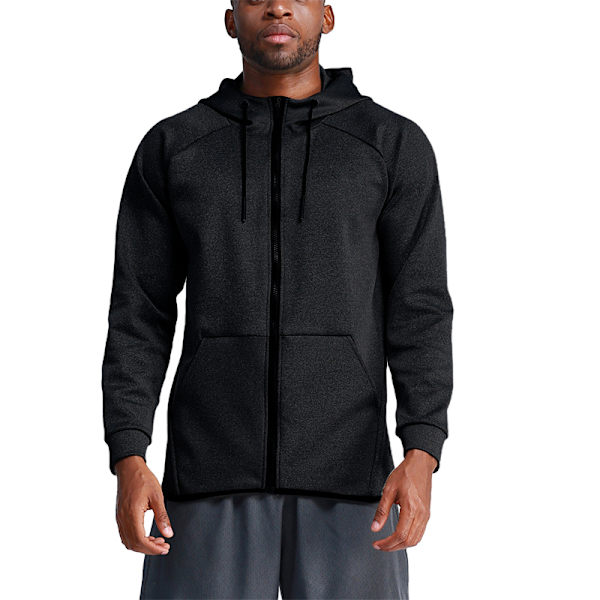 Lättvikts Hoodie med Full Zip för Män - Solskydd för Utomhus Black M