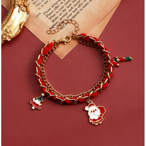 Charm Armband för Kvinnor med Jultomte Red