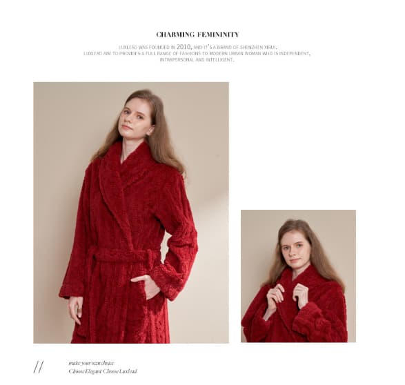 Mænds og Kvinders Terry Shawl Tyrkisk Badekåbe Red M