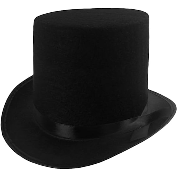 Musta Korkeaksi Hattu - Viktorian Aikakauden Hattu Miehille - Felt Tuxedo Asun Hattu Black