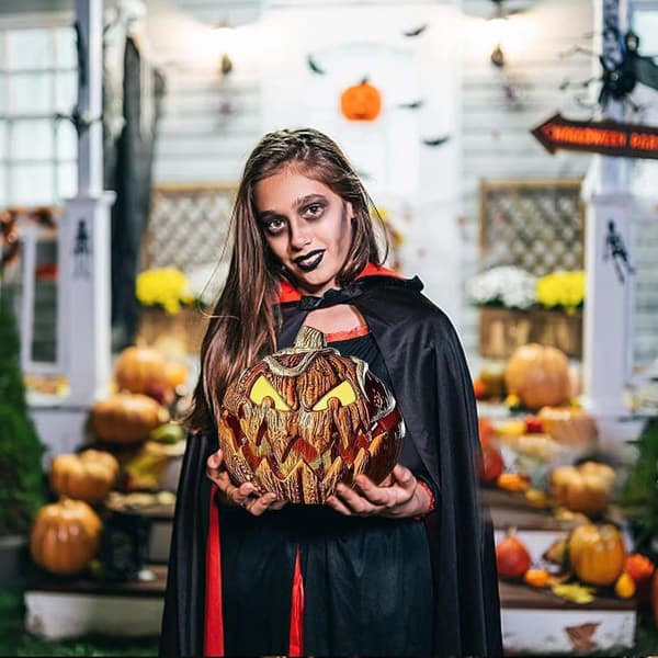 Halloween Græskarbelysning Dekoration, Gysende Græskar 30cm
