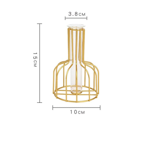 2 st guld geometrisk vas Black Size 2