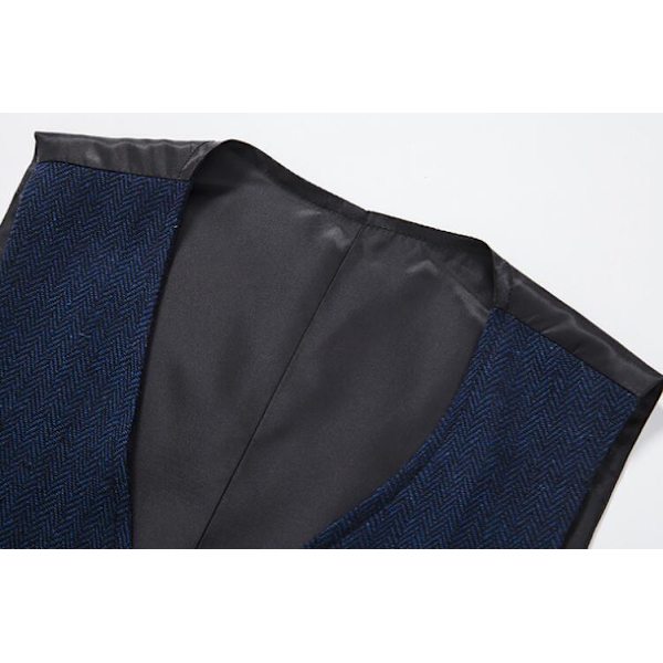 Herrar Casual Singelknäppt Väst Blue M