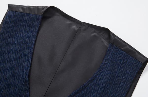 Herre Casual Singelbryst Vest Blue M