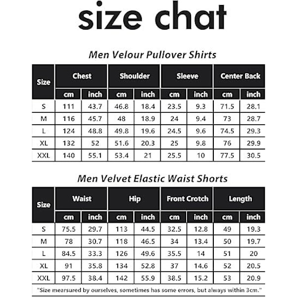 Män Velour Skjorta Pullover Shorts 2-Delad Outfit Spårkostym Red M