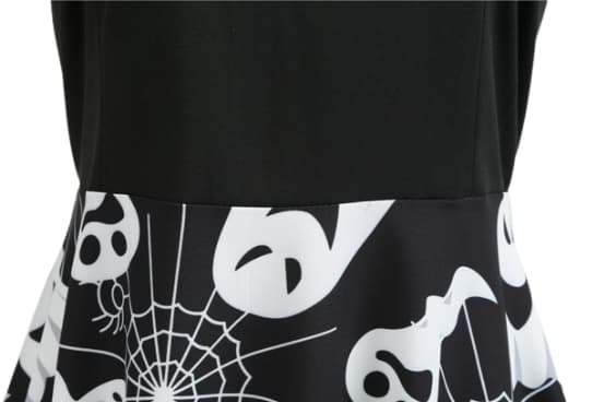 Halloween Kostumer til Voksne Spooky Trykt Cocktailkjole L
