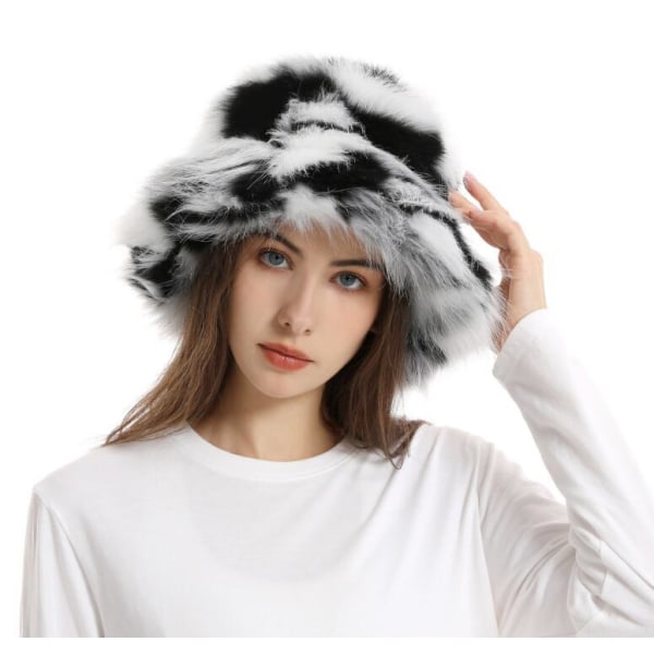 Dames Vinter Kunstig Pels Fuzzy Varmt Spandhat Black