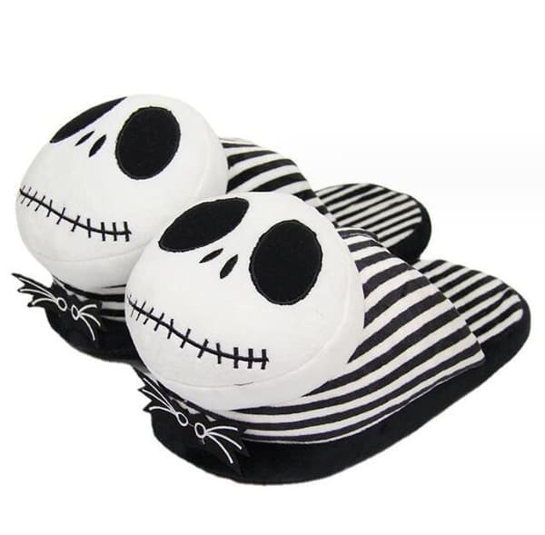 Halloween-kallopehmoiset raidalliset tossut 28CM