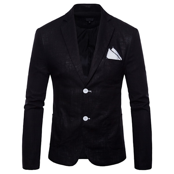 Herrejakkesæt Business Bryllup Fest Frakke Kontor Blazer Black S