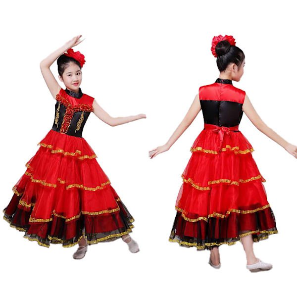 Lasten Espanjalainen Flamenco-mekko Tytölle Härkätaisteluun 110