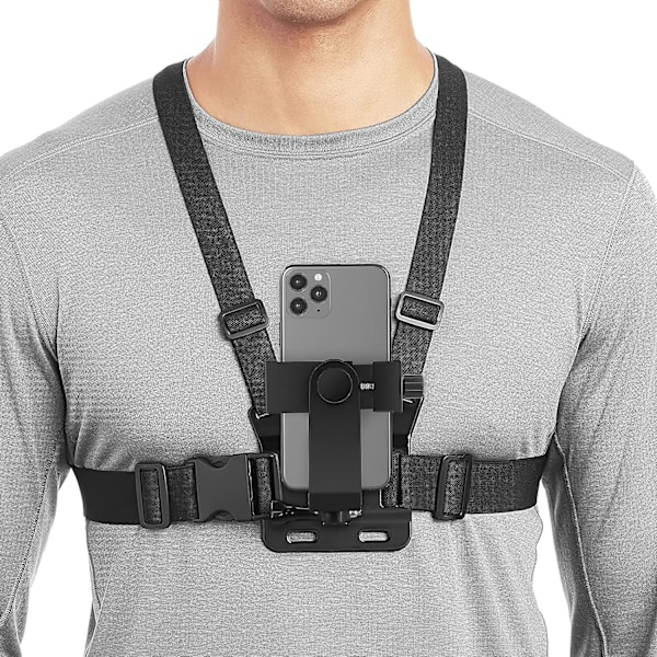 Mobiltelefon Brystrem Montering GoPro Brystsele Holder Black