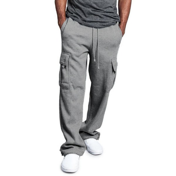 Atletiska byxor för män Löparträningsbyxor Casual joggingbyxor light grey L