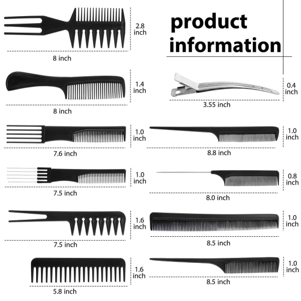 20 stk Profesjonelt Styling Hårkamsett 20PCS