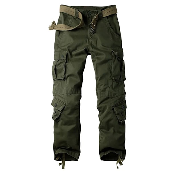 Herre Casual Cargobukser Militær Army Camo Bukser Combat Arbeidsbukser Army Green 42