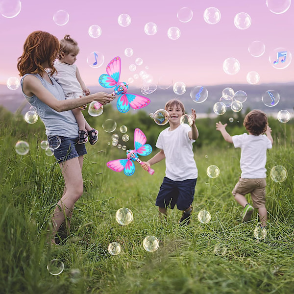 Bubble Machine för barn Butterfly Bubbles Wandblåsare Blue