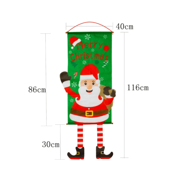 God Jul Hängande Banner, Festlig Dörr, Fönster och Väggdekoration Style3