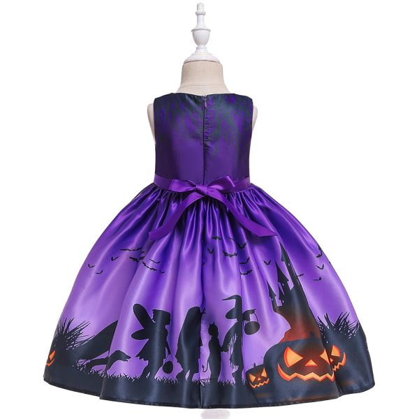 Børne Halloween Spøgelsesgræskar Skalle Trykt Cosplay Party Outfits Purple 120cm