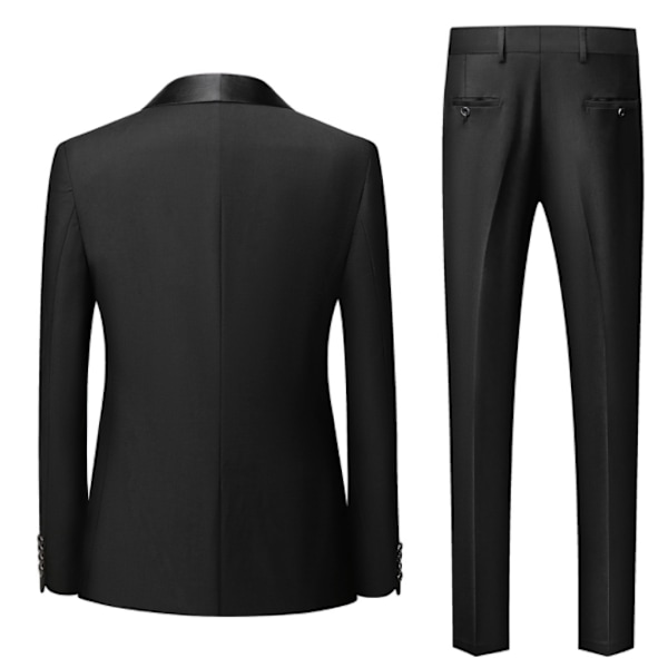 Smoking för sjal för brudgum för män black 2xl