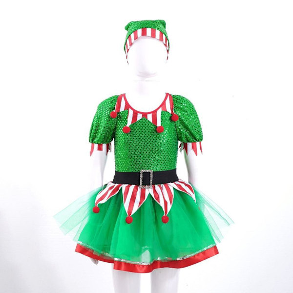 Morph Elf-asu tytöille, Tyttöjen joulupukkiasu 140cm